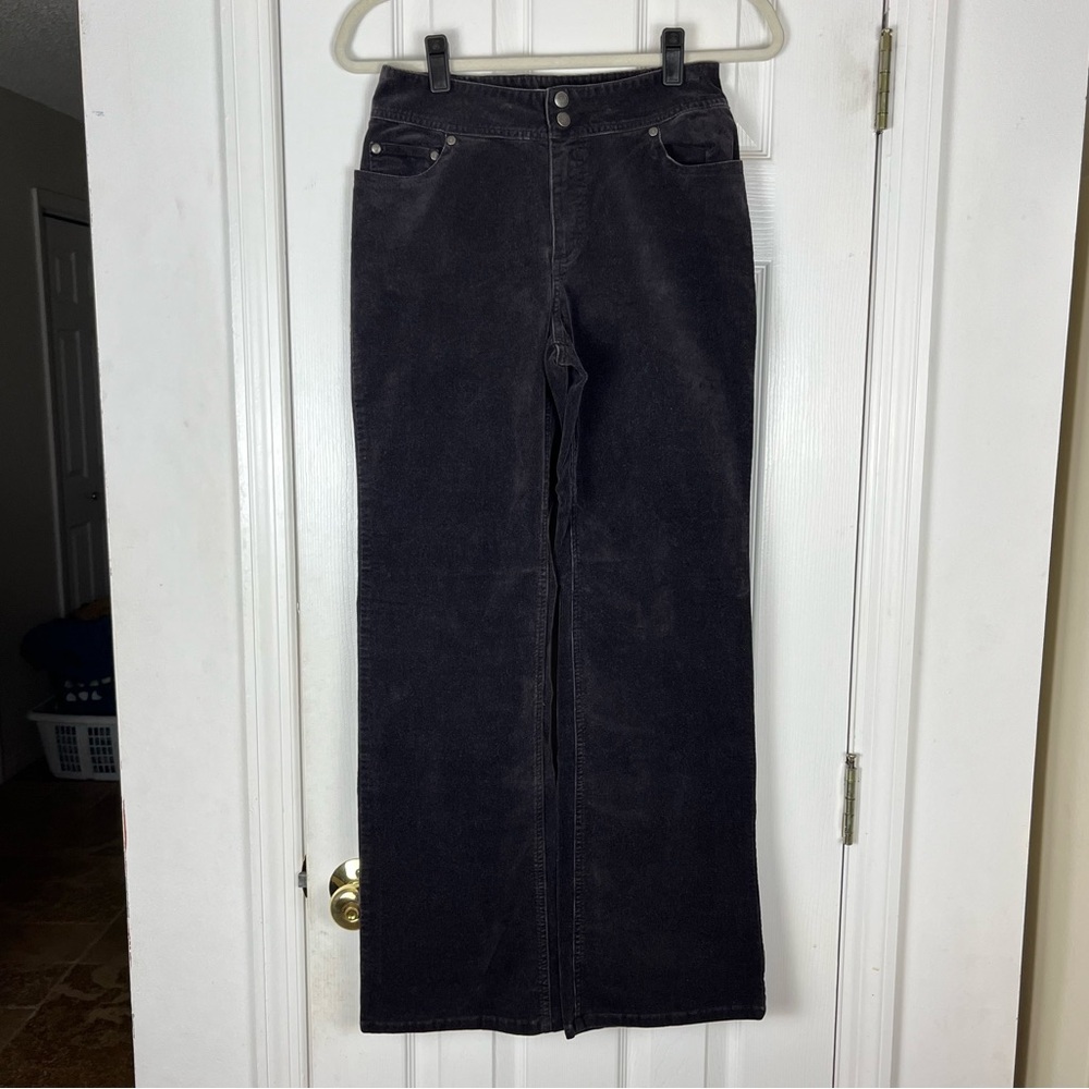 Chico’s Black Stretch Corduroy Mid Rise Bootcut Pants